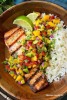 Grilled Salmon with Mango Salsa & Coconut Rice - Cooking Classy